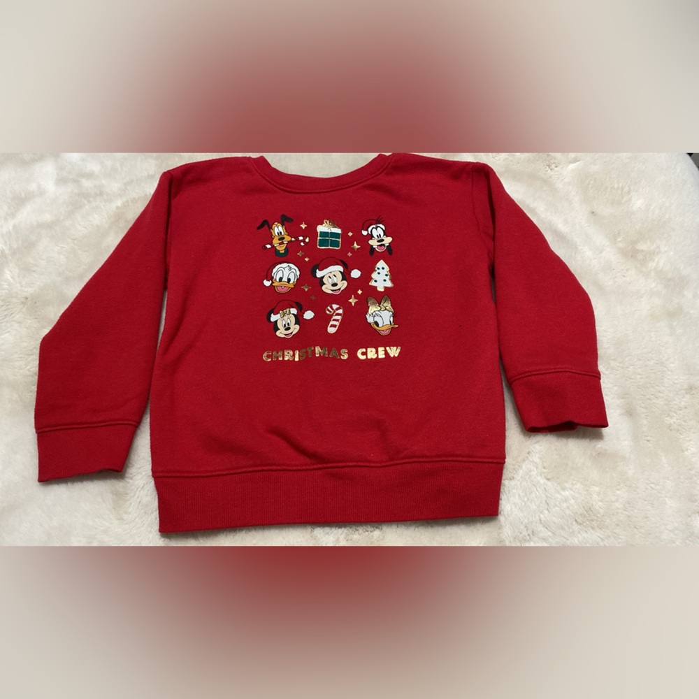 Disney Red Christmas Crew Kids Sweatshirt